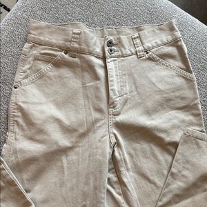 Women's High-Rise Beige Utility Jeans